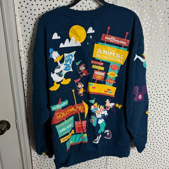 Disney Blue Crewneck Sweater with Vibrant Graphics - Picture 8 of 9